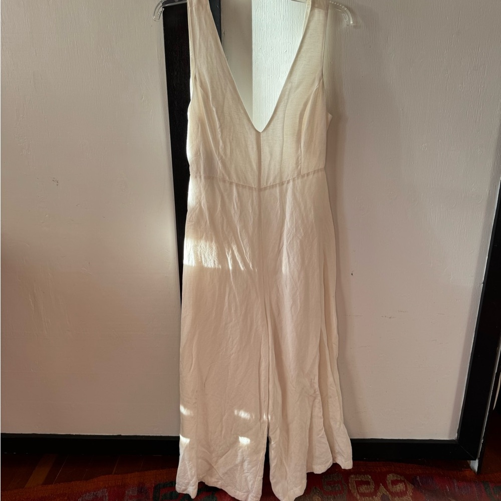 Never Worn White Linen Jumpsuit